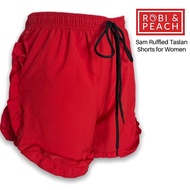 Robi & Peach: Sammy Ruffled Taslan Shorts for Women| Basic Plain Shorts for Ladies