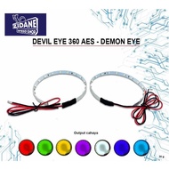 MATA ORIGINAL DEVIL EYE 360 DEVIL EYE MOTORCYCLE CAR 15 LED EYES DEVIL PROJECTOR BILED