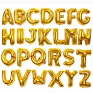 READY STOCK - 16INCH 16” ALPHABET LETTER FOIL BALLOON GOLD  belon huruf belon abjad belon birthday p