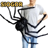 SIOGOR Decoration Large Black Spiders, Soft Simulation Halloween Giant Realistic Spider,  Plush Tric