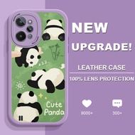 For OPPO Realme X2 XT X GT Neo 3T GT Neo 2 Q5 Pro Cartoon Cute Bamboo Panda Soft Leather Phone Casing Cover