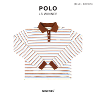 Nineties Design : Sport Club Polo Long Sleeve เสื้อโปโลแขนยาวลายทาง รุ่น Winner ผ้านุ่มใส่สบาย ระบาย