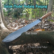 Golok Kerja Model Pedang - Golok Gagang Kayu Khas Jawa Barat - Golok Babat Semak - Golok Ladang