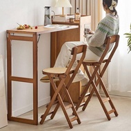Foldable high stools, bar chairs, rattan woven backrests, household portable space saving restaurants