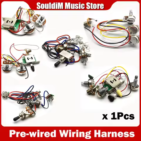 1Pcs 3/5 Way Electric Guitar Prewired Wiring Harness Kit for SG LP FD TL Parts Switch 1T1V/ 1T2V/2T1