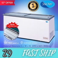 Snow (Ready Stock+Safe Shipping) 2 Door Glass Freezer  710L LY-750GL-L