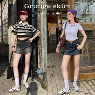 Proudly.bkk Grunge skirt jeans Mid-High Waist With Lining