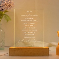 從天上來的智慧 雅各書3:17 恩典之光 聖經經文LED燈 經文禮物