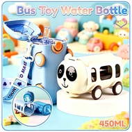 450ML Kids Bus Toy Water Bottle With Wheels & Strap Detachable Bus Water Jug Student Outdoor