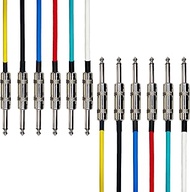 AxcessAbles Audio 1/4-Inch TS Male to 1/4-Inch TS Male Multi-colored Instrument Cable Pack w/Metal C