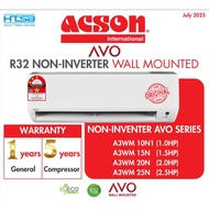 Acson AVO Non - Inverter 3 STAR (1.0HP / 1.5HP / 2.0HP / 2.5HP) – Original Warranty