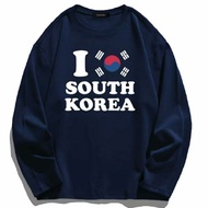 NEW ARRIVAL VIRAL I LOVE SOUTH KOREA UNISEX LONG SLEEVE T-SHIRT 100% COTTON PREMIUM QUALITY XS-5XL S