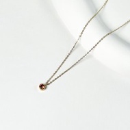 石榴紅生日石項鍊/316醫療鋼項鍊 誕生石 鎖骨鍊 14K金色 項鍊