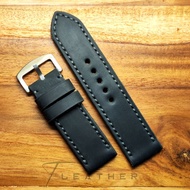 HITAM Black genuine leather watch strap/genuine leather watch strap