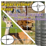 2.5mm Pagar Cyclone 4Kaki/Garden Fence/Galvanized Cattle Fence/Pagar Kambing Rusa/Pagar Rumah/Farm F