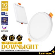 Round Square LED Downlight SIRIM Lampu Down Light Bulb Siling Ceiling Light LED Down Light Ceiling L