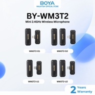 BOYA BY-WM3T2-D1/D2/U1/U2 Noise Cancellation Mini Lapel Wireless Microphone