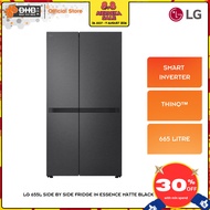 LG 655l Side by Side Fridge in Essence Matte Black GC-B257KQJW Smart Inverter™ ThinQ™ GCB257KQJW Pet