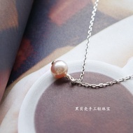 Black Shell Mini Aurora Freshwater Pearl 925 Sterling Silver agete Style Necklace Clavicle Chain Jap