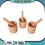 Wooden mortar, traditional spice pounder, wooden mortar, multi-purpose kitchen spice pounder