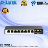 NEWEST - Switch DLink DES-F1010P-E 8Port PoE+2Port Uplink - DLINK DES F1010P E