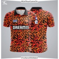 TATA IPL 2025 SRH Sunrisers Hyderabad POLO Jersey Cricket Shirt For Men's-FREE CUSTOM NAME NUMBER