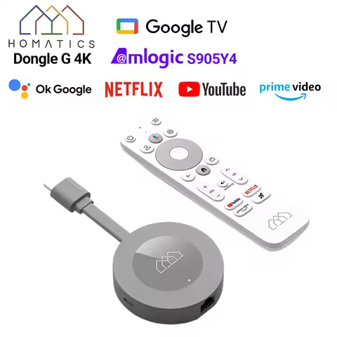 HOMATICS Dongle G 4K Google & Netflix Certified TV Stick 2GB 32GB Google TV 14 OS Support AV1 4K H.2
