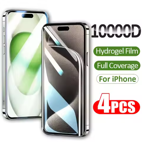4Pcs Hydrogel Film Full Cover For iPhone 11 12 13 14 Pro Max mini Screen Protector For iPhone 16 15 