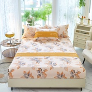 Dansunreve 100%Cotton Bedsheet Floral Fitted Sheet Flower Thicken Soft Breathable Mattress Cover Single Queen King Size Bedsheets