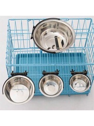 寵物碗可以掛在固定的狗籠碗不銹鋼狗貓掛碗,耐用的小狗小貓喂食水食物碗
