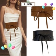 ZLION Wide Corset Belt, Faux Leather Bowknot Wrap Boho Belt