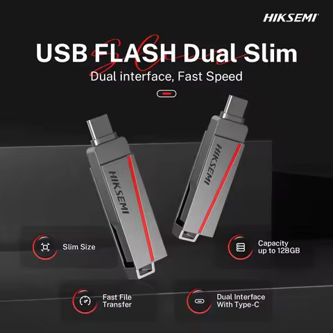 HIKSEMI Dual Slim USB Flash Drive Dual USB3.2 Type C/A Pendrive 16GB 32GB 64GB 128GB 256G High Speed