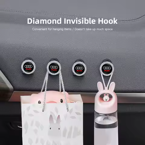 Car Tire Valve/ Car Emblem Small Hooks Multi-function Adhesive Hanging Hooks For Audi A3 A4 B8 B6 A5