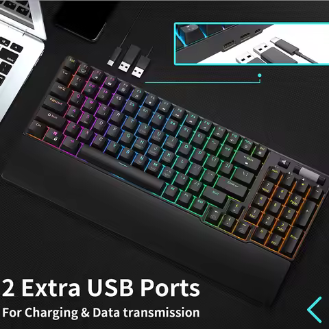 RK ROYAL KLUDGE RK96 Wireless Bluetooth Mechanical Keyboard 96 Keys RGB Tri-Mode BT5.0/2.4G/USB Hot-