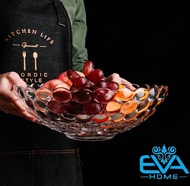 Tô Thuỷ Tinh Lớn Đựng Hoa Quả Pha Lê Chấm Bi Nổi Phong Cách Châu Âu Sang Trọng / Bát Tô Bi Lớn 331 M