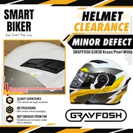 [Harga Lelong] Minor Defect Clearance: GRAYFOSH G3838 Kraze Pearl White Size L Modular / Flip-up dou