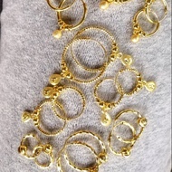 wholesale dangling loop hoop earrings saudi gold 14k/10k jf