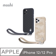 Moshi Altra iPhone 12/12 Pro (6.1吋) 腕帶手機保護殼 - 北車嚴選防摔背蓋 夜幕藍 / 撒哈拉棕