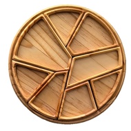 [jusumall]Funny Wood Serving Tray Puzzle-8 Removable Compartments Christmas Wooden Fruit Food Platte