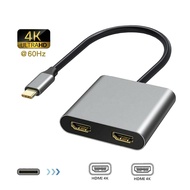 Type C HDMI Adapter 4K USB C to Dual HDMI USB 3.0 PD Charge Port USB-C Converter Cable for MacBook S