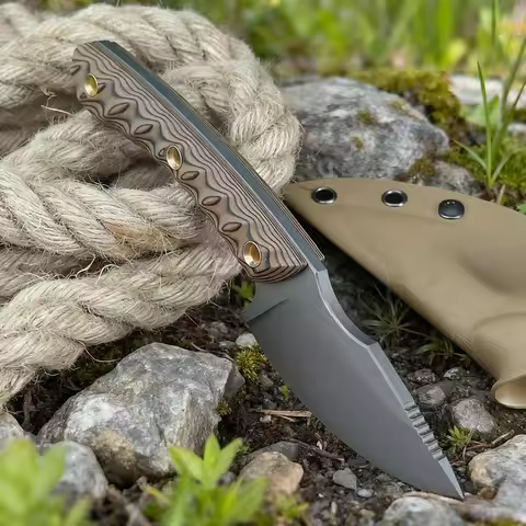 Durable 8Cr13MoV Blade Outdoor Camping Straight Knife Portable Wilderness Adventure Climbing Utility