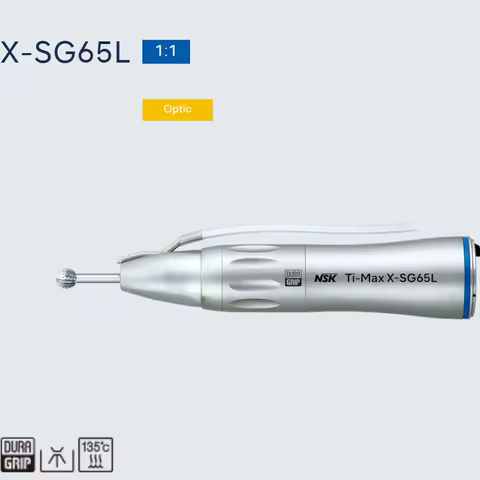 NSK SG65L 1:1 Drive Speed Dental Surgical Handpiece Straight Head LedBlue Ring Dental Instruments De