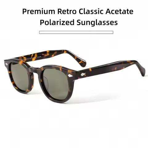 LEMTOSH Style Premium Moscot Design Classic Retro Square Acetate Polarized Sunglasses Outdoor UV Pro