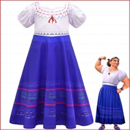 DC2 Cartoon Movie Encanto Luisa Dress Mirabell Sister Cosplay Costume Kids Children Sweet Dress