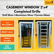 2'X4' Tingkap Casement Grille Silver Aluzinc Cermin Hitam🔥HOT SALE Casement window silver grill blac