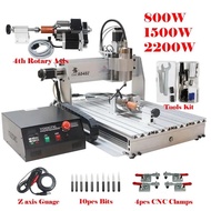 ☮4Axis CNC 6040 2200W Milling Router Machine USB 1500W Metal Carving Wood Cutting Lathe for Wood ☪7