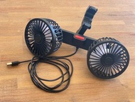✨生活用品類🕊️ ✨寶寶用品類🕊️ USB雙頭循環風扇 車用後座風扇 車款通用 夾頭可調節