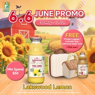 Lakewood Organic Pure Lemon Juice (370ml) For Kidney Detox | No Added Sugar | No Preservative