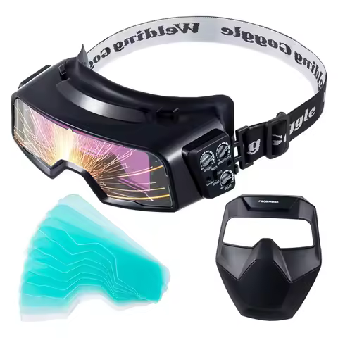 A20F-Auto Darkening Welding Goggles, Wide Rang Shade 4/5-9/9-13, Welding Glasses With Welder Mask An