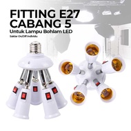 E27 Fitting 3 - 4 - 5 Branch Studio Light Bulb with Switch E344